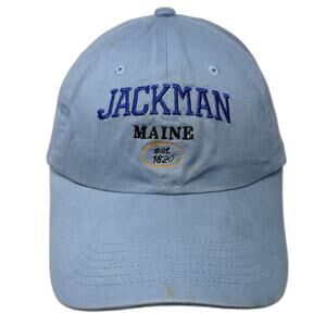 Harvard Square Jackman Maine Blue Baseball Cap Hat One Size Slideback Strapback